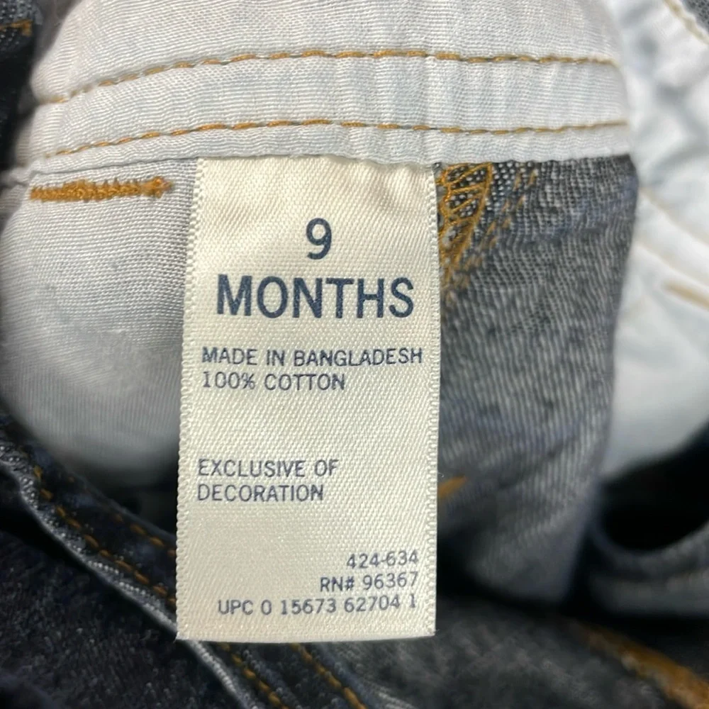 OshKosh B’Gosh “Engineers Crew 95” Denim Overalls Size 9 Months